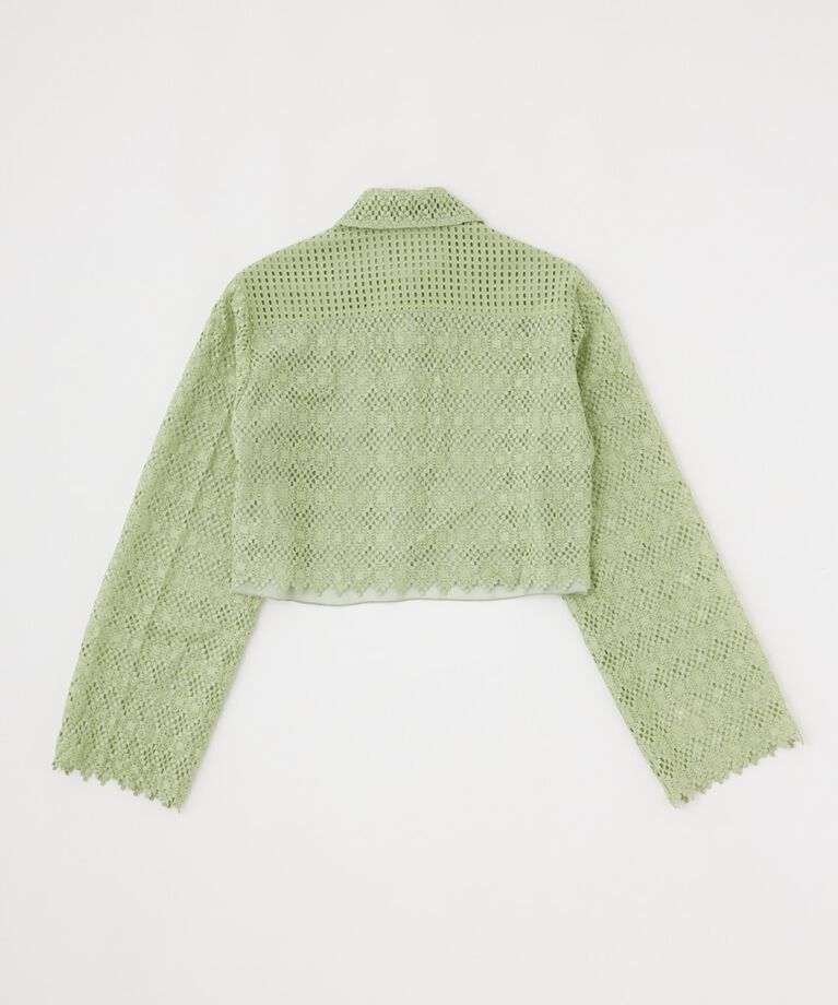 MOUSSY「GEOMETRIC LACE CROP シャツ」|シャツ・ブラウス|