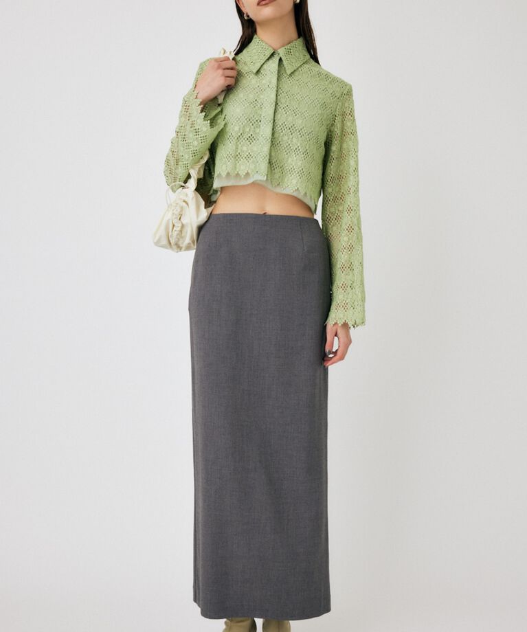 MOUSSY「GEOMETRIC LACE CROP シャツ」|シャツ・ブラウス|