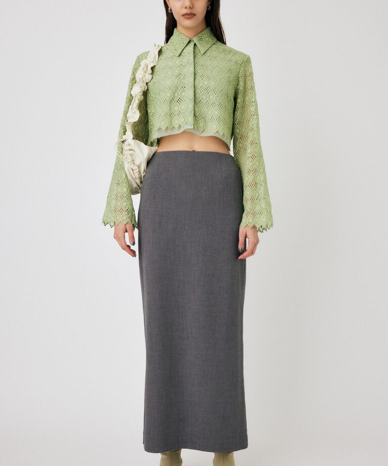 MOUSSY「GEOMETRIC LACE CROP シャツ」|シャツ・ブラウス|