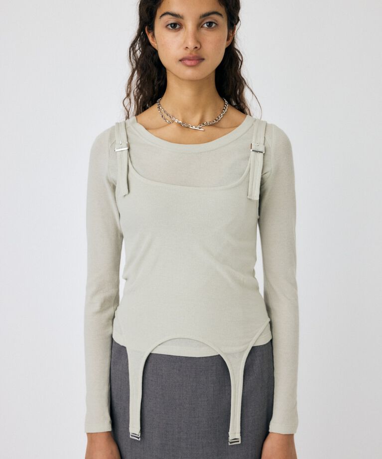 MOUSSY「LAYERED GARTER トップス」|Tシャツ・カットソー|L/KHA1
