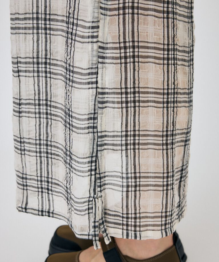 MOUSSY「HOODIE SLEEVELESS CHECK ドレス」|ワンピース|
