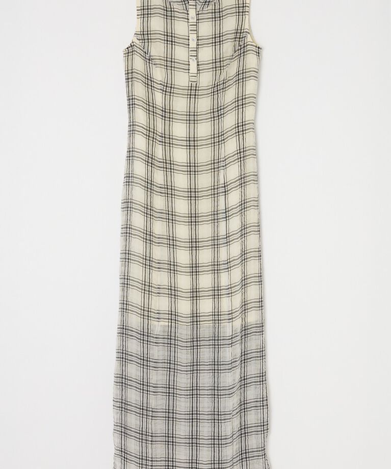 MOUSSY「HOODIE SLEEVELESS CHECK ドレス」|ワンピース|