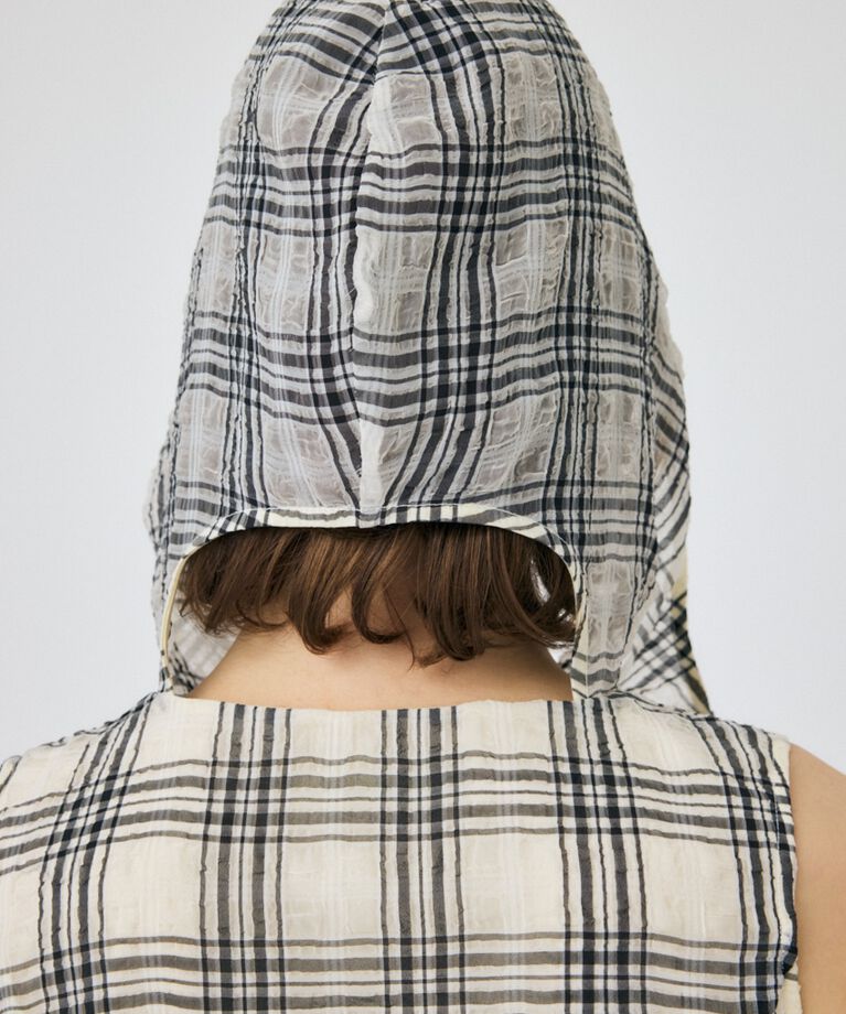 MOUSSY「HOODIE SLEEVELESS CHECK ドレス」|ワンピース|