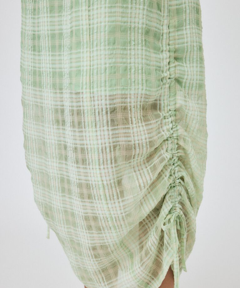 MOUSSY「HOODIE SLEEVELESS CHECK ドレス」|ワンピース|