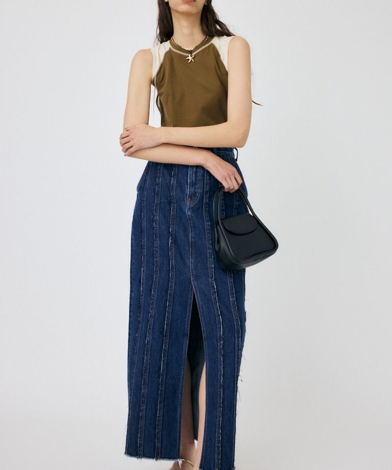 MOUSSY「FRONT SLIT FRINGE スカート」|スカート|
