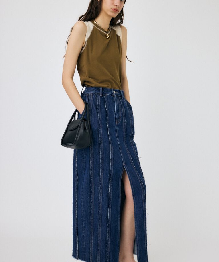 MOUSSY「FRONT SLIT FRINGE スカート」|スカート|