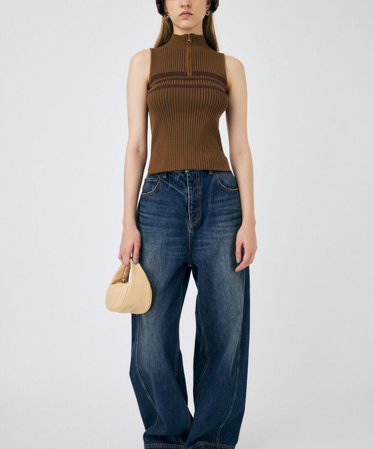 MOUSSY「MOCK NECK ハーフジップトップス」|タンクトップ|