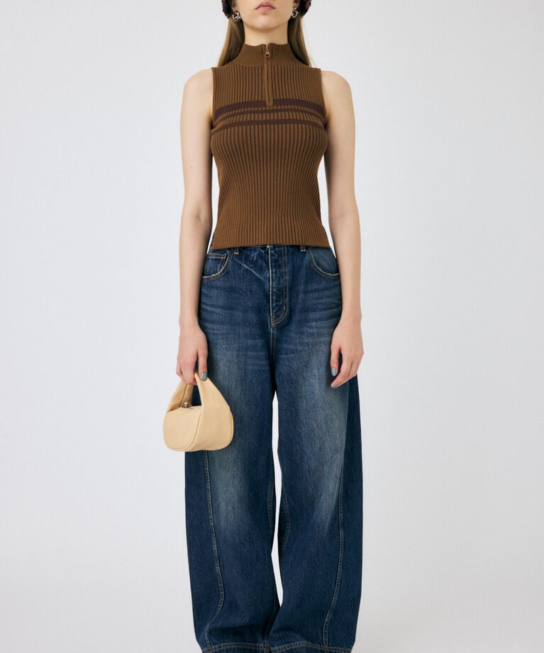 MOUSSY「MOCK NECK ハーフジップトップス」|タンクトップ|