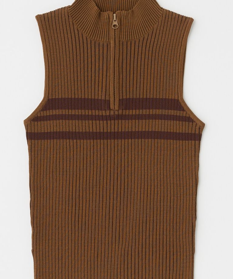 MOUSSY「MOCK NECK ハーフジップトップス」|タンクトップ|