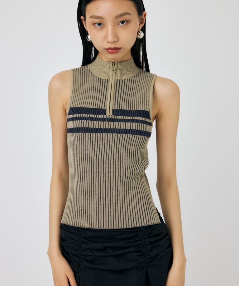 MOUSSY「MOCK NECK ハーフジップトップス」|タンクトップ|KHA