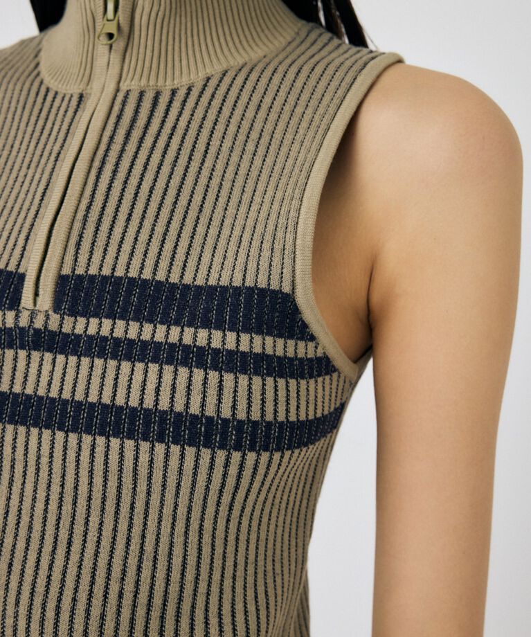 MOUSSY「MOCK NECK ハーフジップトップス」|タンクトップ|