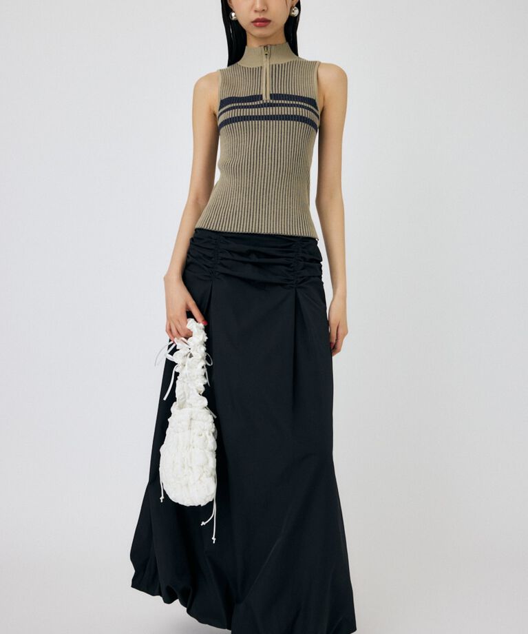 MOUSSY「MOCK NECK ハーフジップトップス」|タンクトップ|