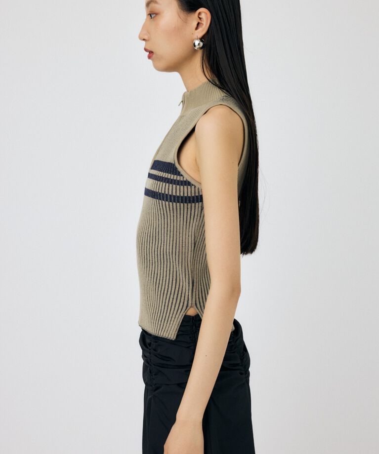 MOUSSY「MOCK NECK ハーフジップトップス」|タンクトップ|