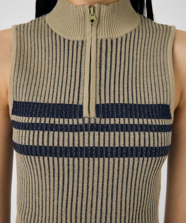 MOUSSY「MOCK NECK ハーフジップトップス」|タンクトップ|