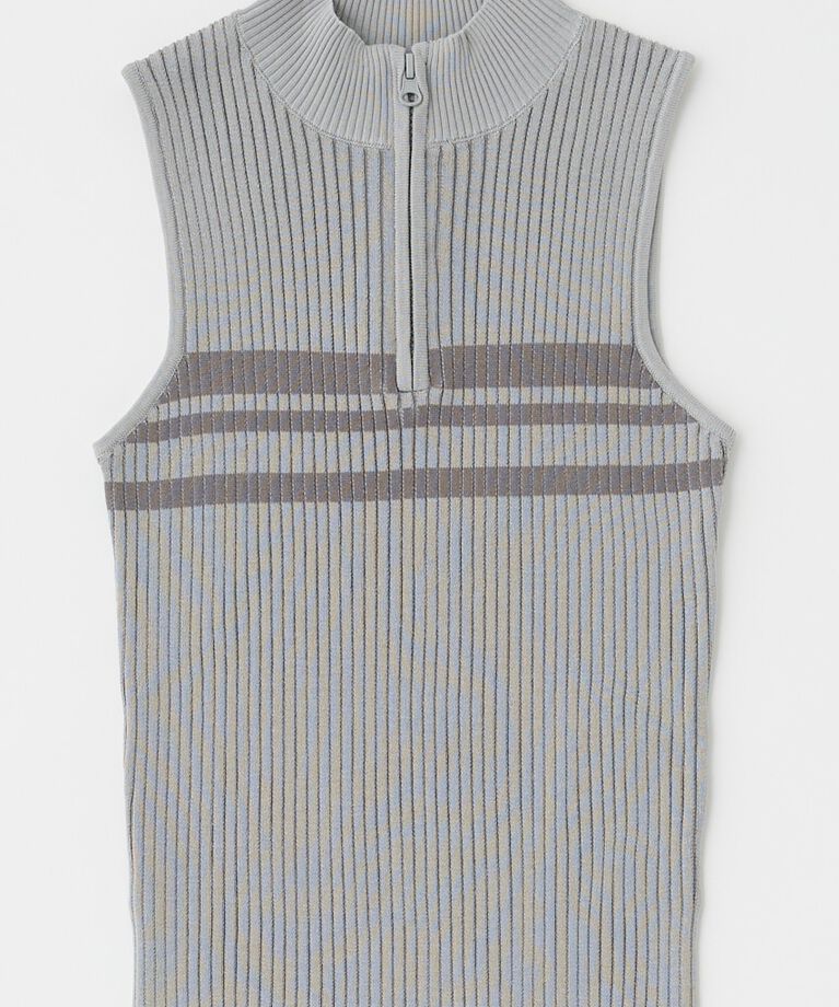 MOUSSY「MOCK NECK ハーフジップトップス」|タンクトップ|L/GRY1