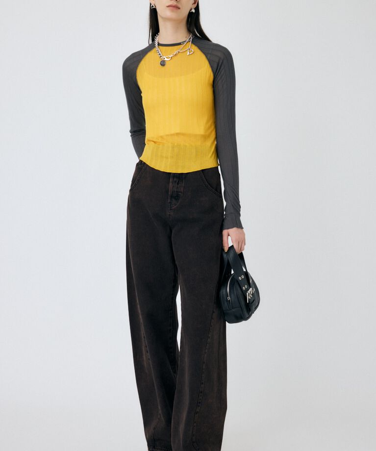 MOUSSY「BROAD RIB ラグラントップス」|Tシャツ・カットソー|