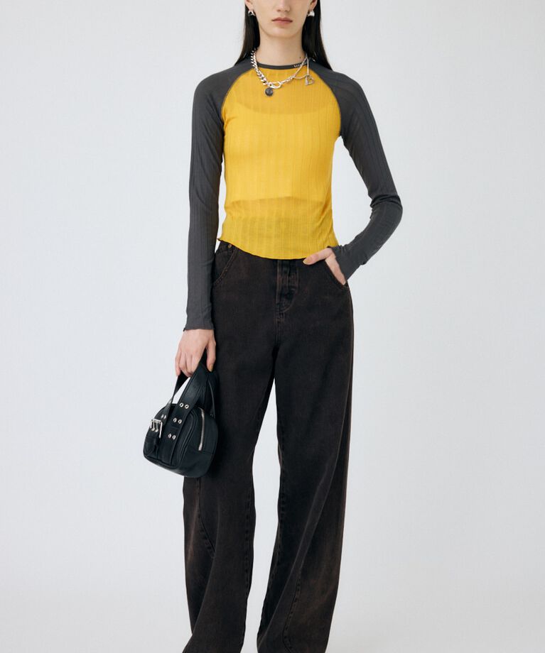 MOUSSY「BROAD RIB ラグラントップス」|Tシャツ・カットソー|