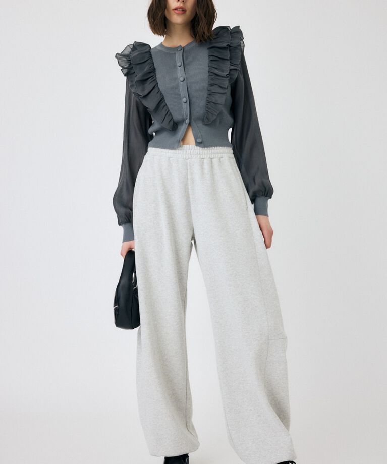 MOUSSY「WOVEN FRILLS カーディガン」|ニット・セーター|