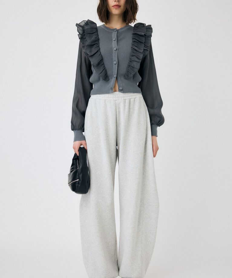 MOUSSY「WOVEN FRILLS カーディガン」|ニット・セーター|