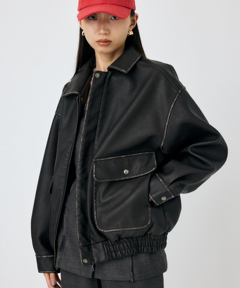 MOUSSY「F/LEATHER A-2 フライトジャケット」|その他|