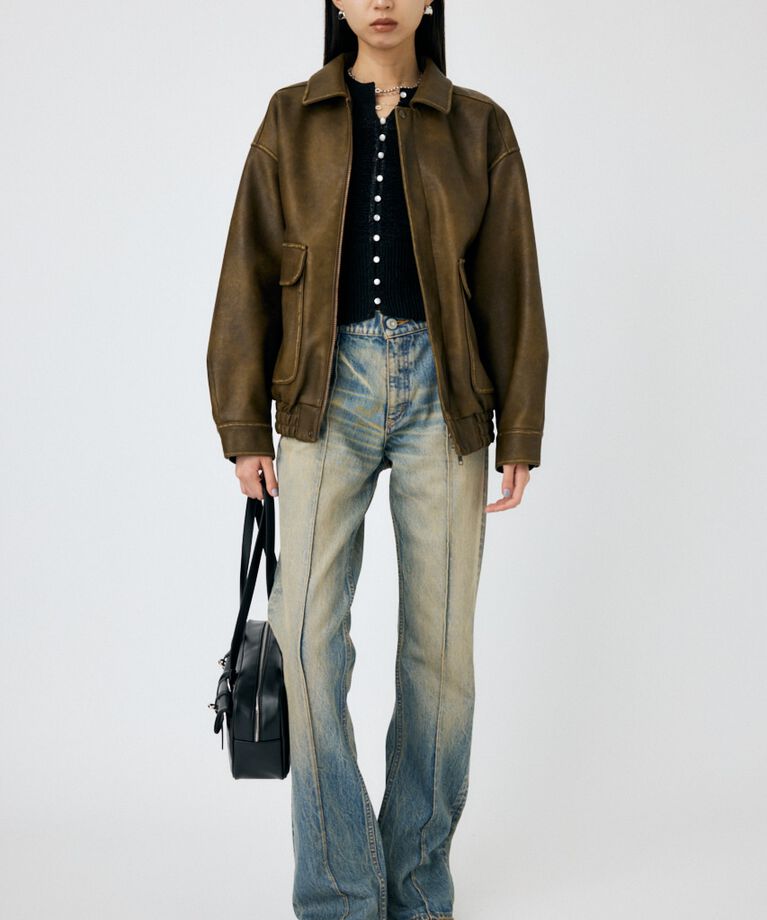 MOUSSY「F/LEATHER A-2 フライトジャケット」|その他|