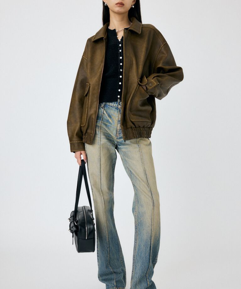 MOUSSY「F/LEATHER A-2 フライトジャケット」|その他|