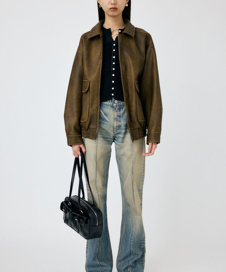 MOUSSY「F/LEATHER A-2 フライトジャケット」|その他|