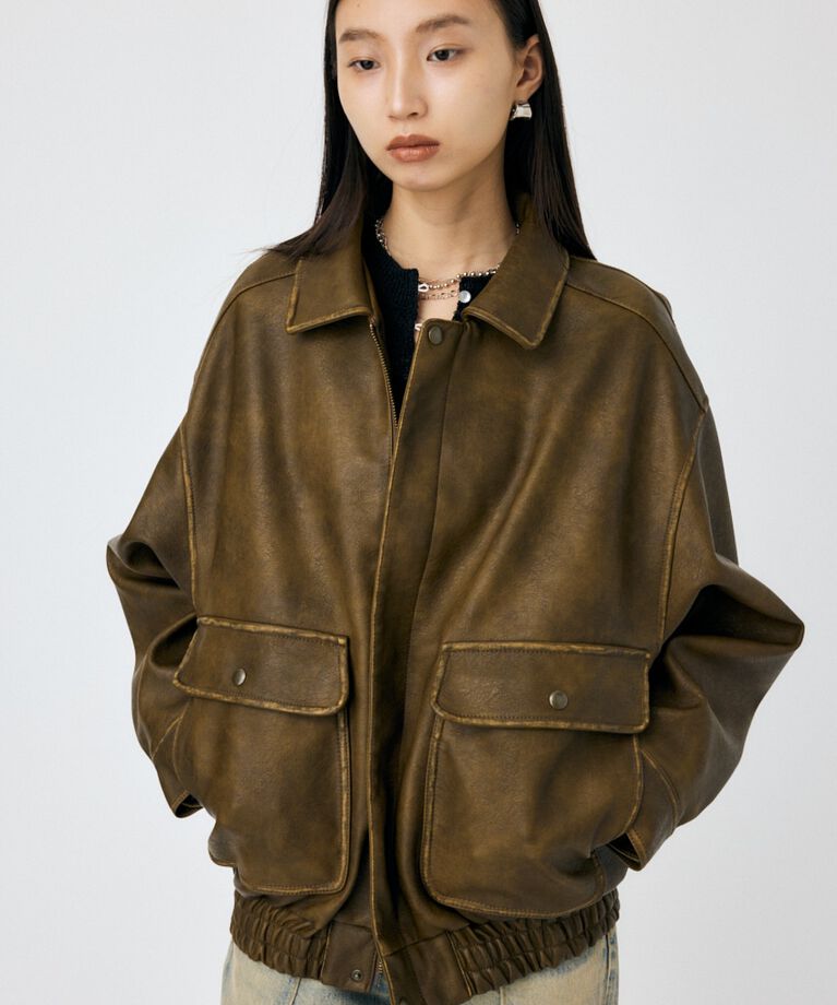 MOUSSY「F/LEATHER A-2 フライトジャケット」|その他|