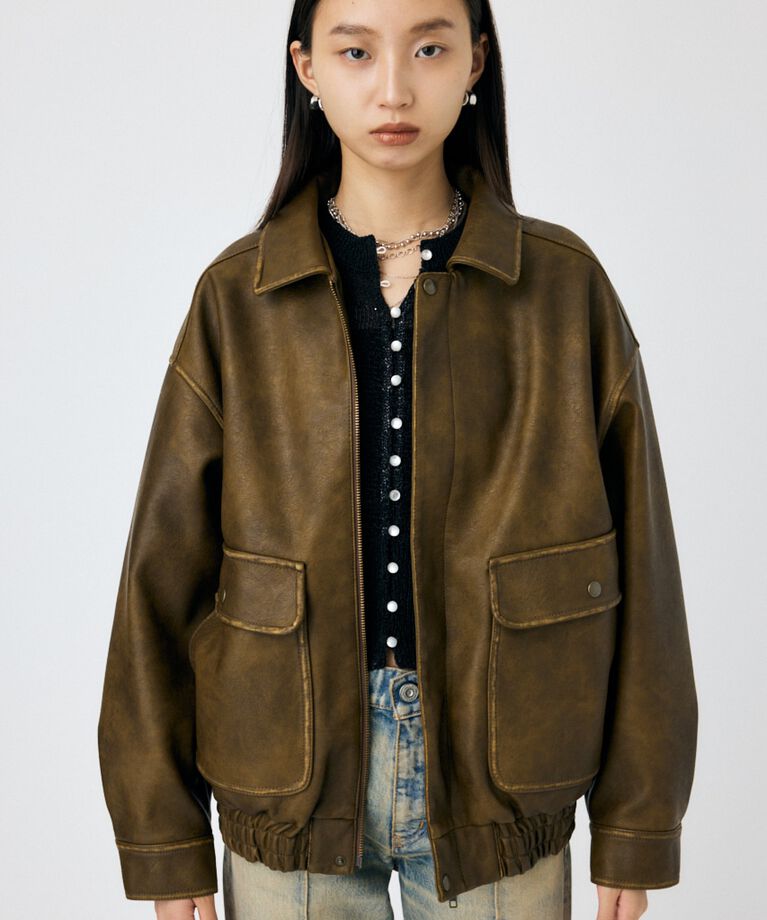 MOUSSY「F/LEATHER A-2 フライトジャケット」|その他|
