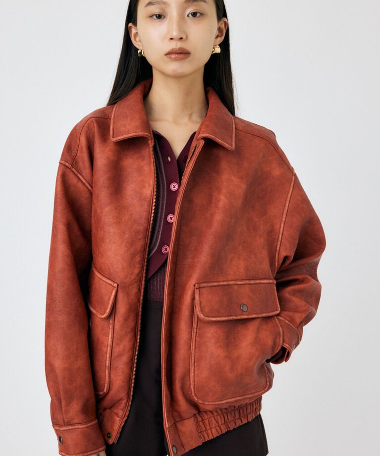 MOUSSY「F/LEATHER A-2 フライトジャケット」|その他|