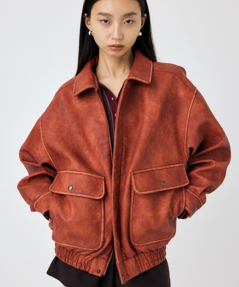 MOUSSY「F/LEATHER A-2 フライトジャケット」|その他|