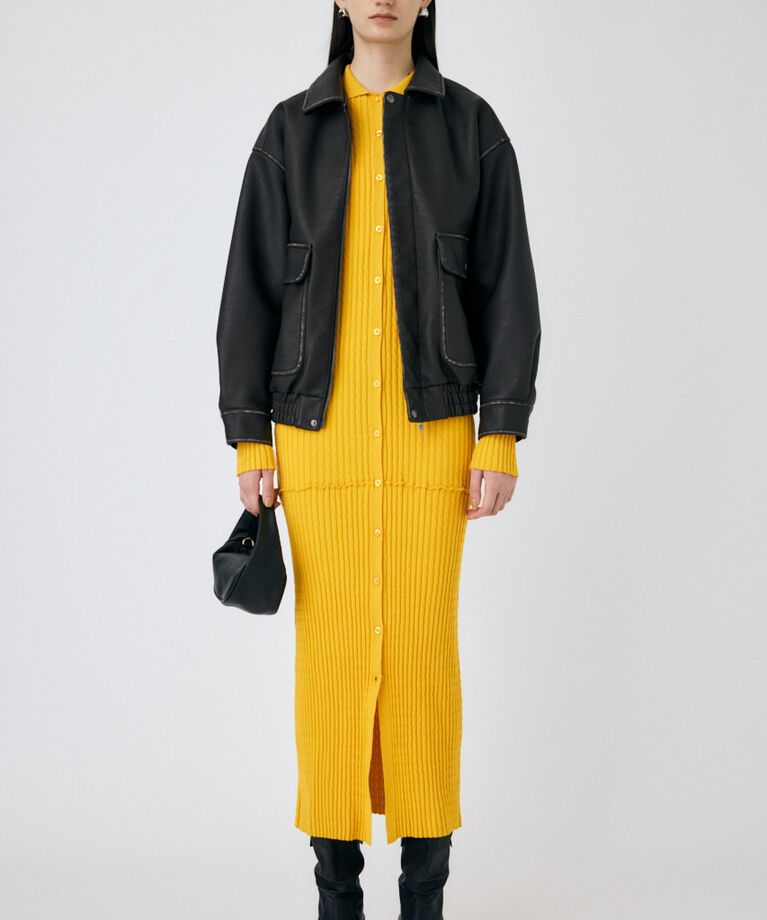 MOUSSY「CABLE KNIT ロングドレス」|ワンピース|