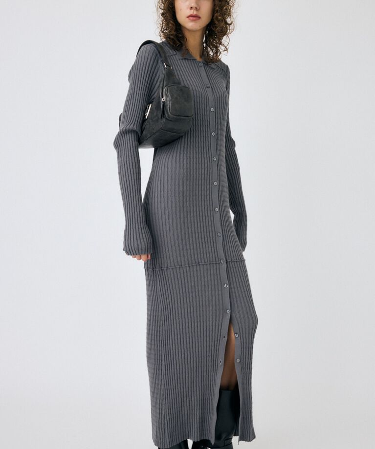 MOUSSY「CABLE KNIT ロングドレス」|ワンピース|