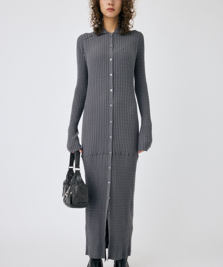 MOUSSY「CABLE KNIT ロングドレス」|ワンピース|