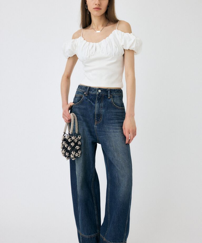 MOUSSY「VOLUME SLEEVE DOCKING トップス」|Tシャツ・カットソー|
