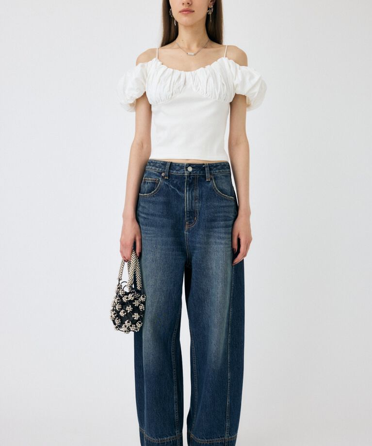 MOUSSY「VOLUME SLEEVE DOCKING トップス」|Tシャツ・カットソー|