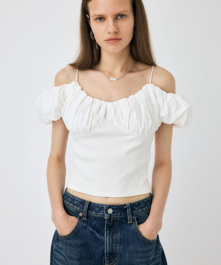 MOUSSY「VOLUME SLEEVE DOCKING トップス」|Tシャツ・カットソー|