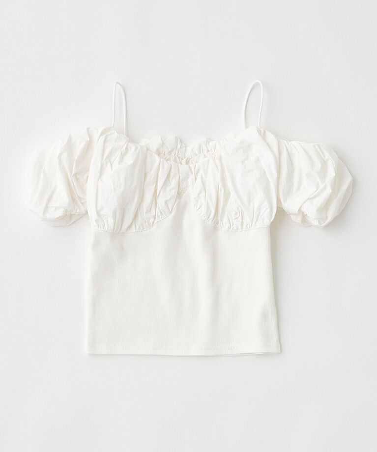 MOUSSY「VOLUME SLEEVE DOCKING トップス」|Tシャツ・カットソー|