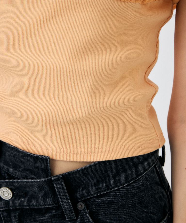 MOUSSY「VOLUME SLEEVE DOCKING トップス」|Tシャツ・カットソー|