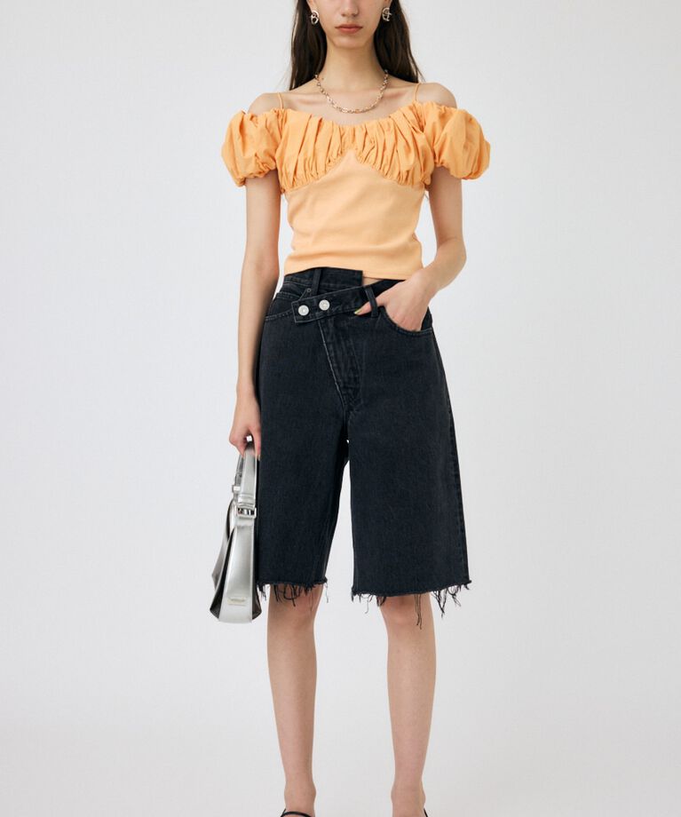 MOUSSY「VOLUME SLEEVE DOCKING トップス」|Tシャツ・カットソー|