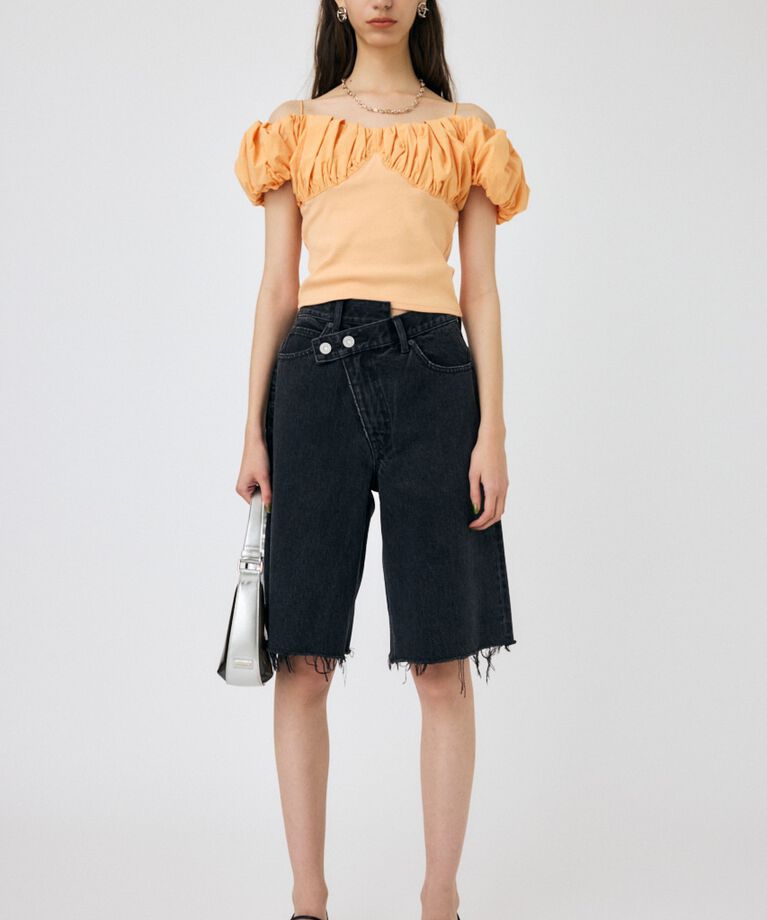 MOUSSY「VOLUME SLEEVE DOCKING トップス」|Tシャツ・カットソー|