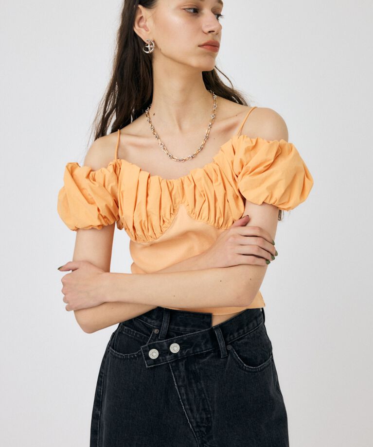 MOUSSY「VOLUME SLEEVE DOCKING トップス」|Tシャツ・カットソー|