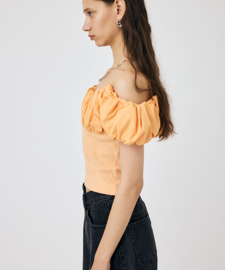 MOUSSY「VOLUME SLEEVE DOCKING トップス」|Tシャツ・カットソー|