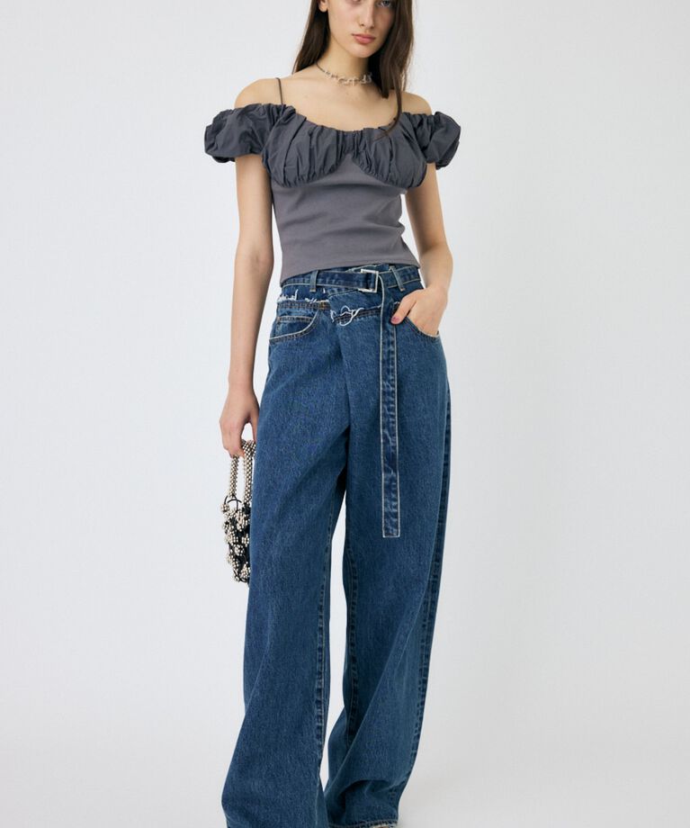 MOUSSY「VOLUME SLEEVE DOCKING トップス」|Tシャツ・カットソー|
