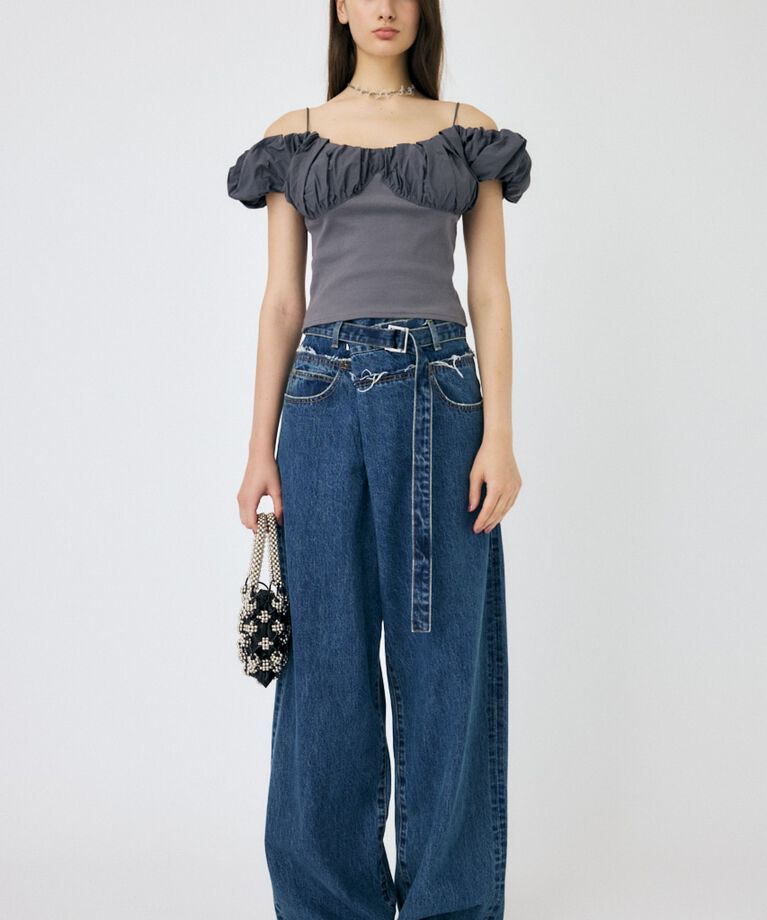 MOUSSY「VOLUME SLEEVE DOCKING トップス」|Tシャツ・カットソー|