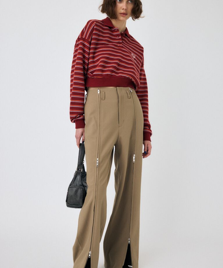 MOUSSY「ZIP UP WIDE トラウザーズ」|その他|BEG