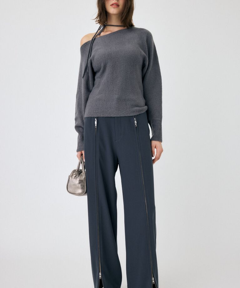 MOUSSY「ZIP UP WIDE トラウザーズ」|その他|GRY