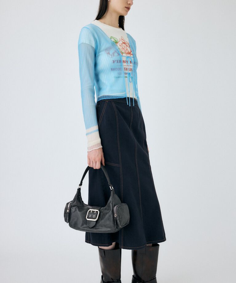 MOUSSY「FRONT TIE シアーカーディガン」|カーディガン|