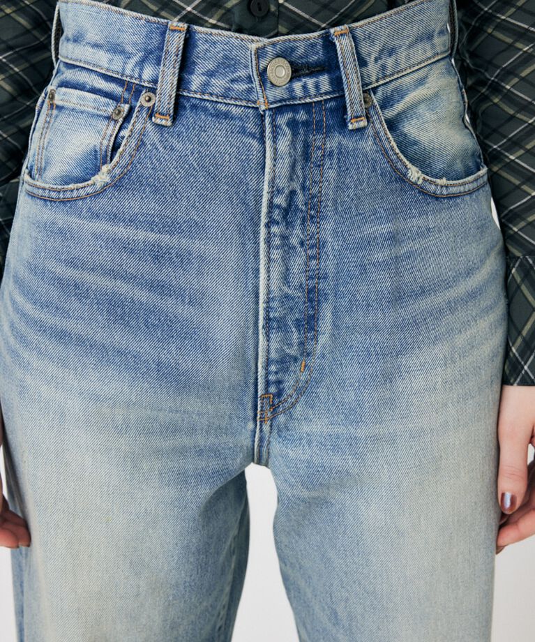 MOUSSY「HW CRASH LOOSE STRAIGHT」|デニム|