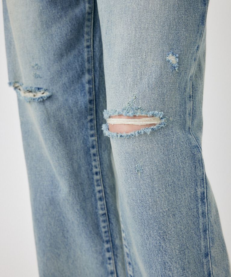 MOUSSY「HW CRASH LOOSE STRAIGHT」|デニム|